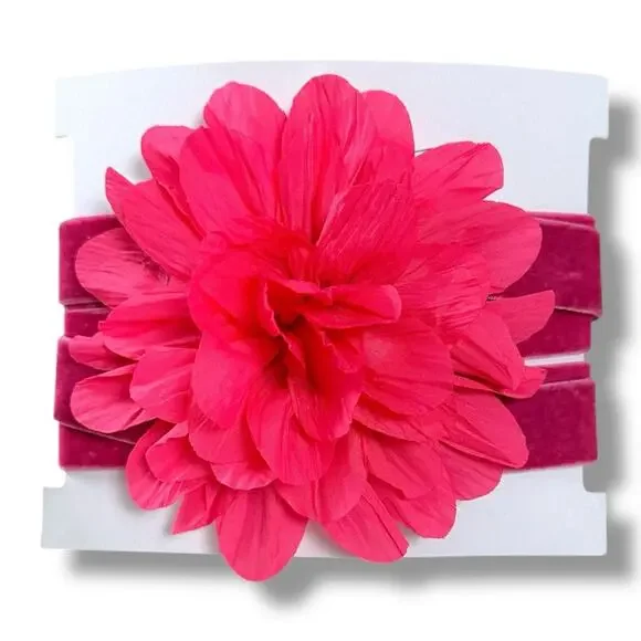 Free People Melody Flower Choker in Fuchsia Pink Spring Statement Whimsical NEW - Picture 8 of 9